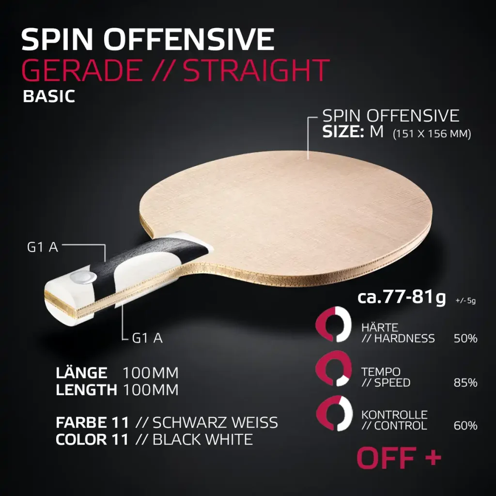 Spin Offensive Basic gerade Profi-Tischtennisschläger von SOULSPIN