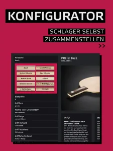 Table Tennis Shop Configurator design your own Table Tennis racket