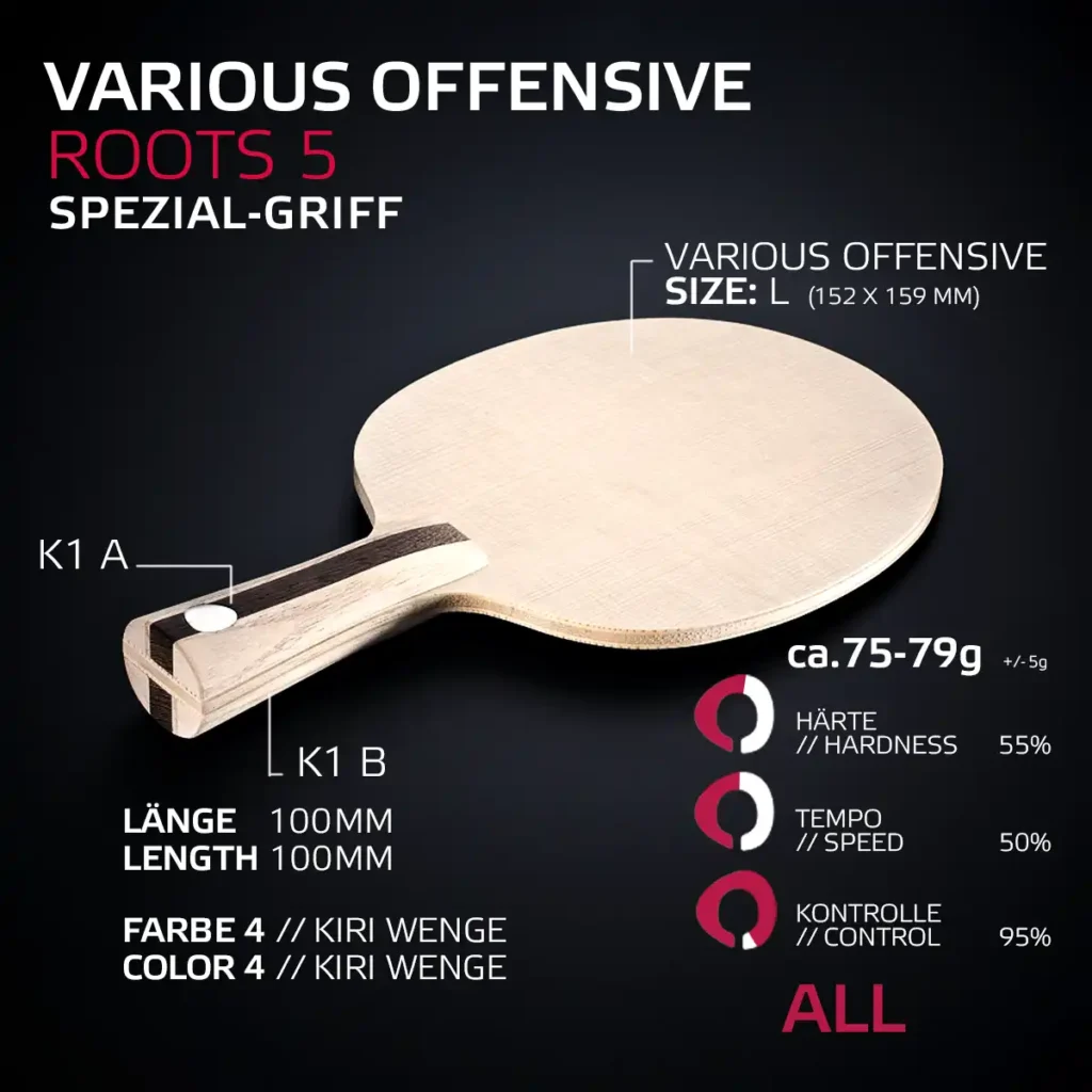 Roots 5 Pro Table Tennis racket by SOULSPIN