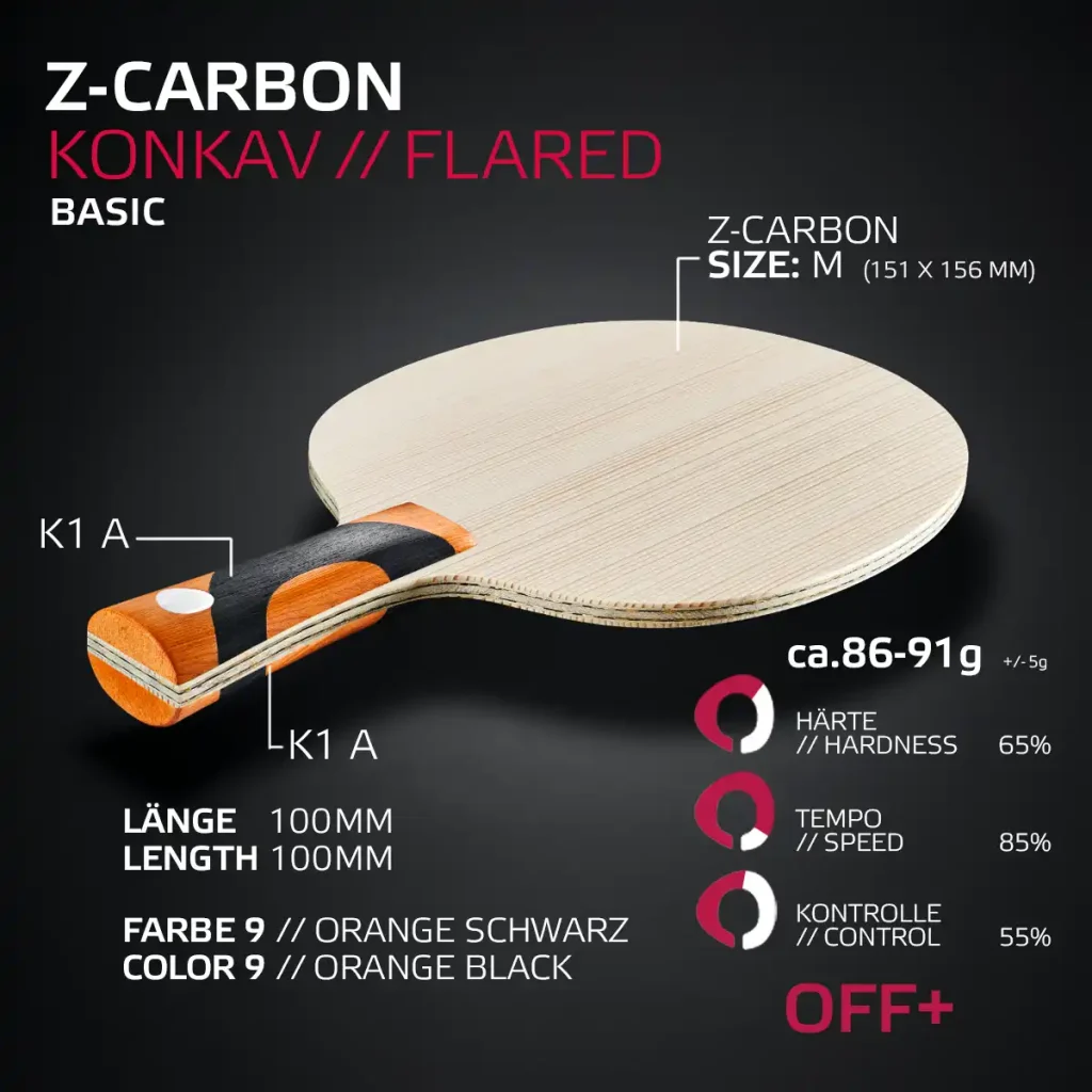 Z-Carbon Basic konkav Profi-Tischtennisschläger mit Carbon-Faser von SOULSPIN