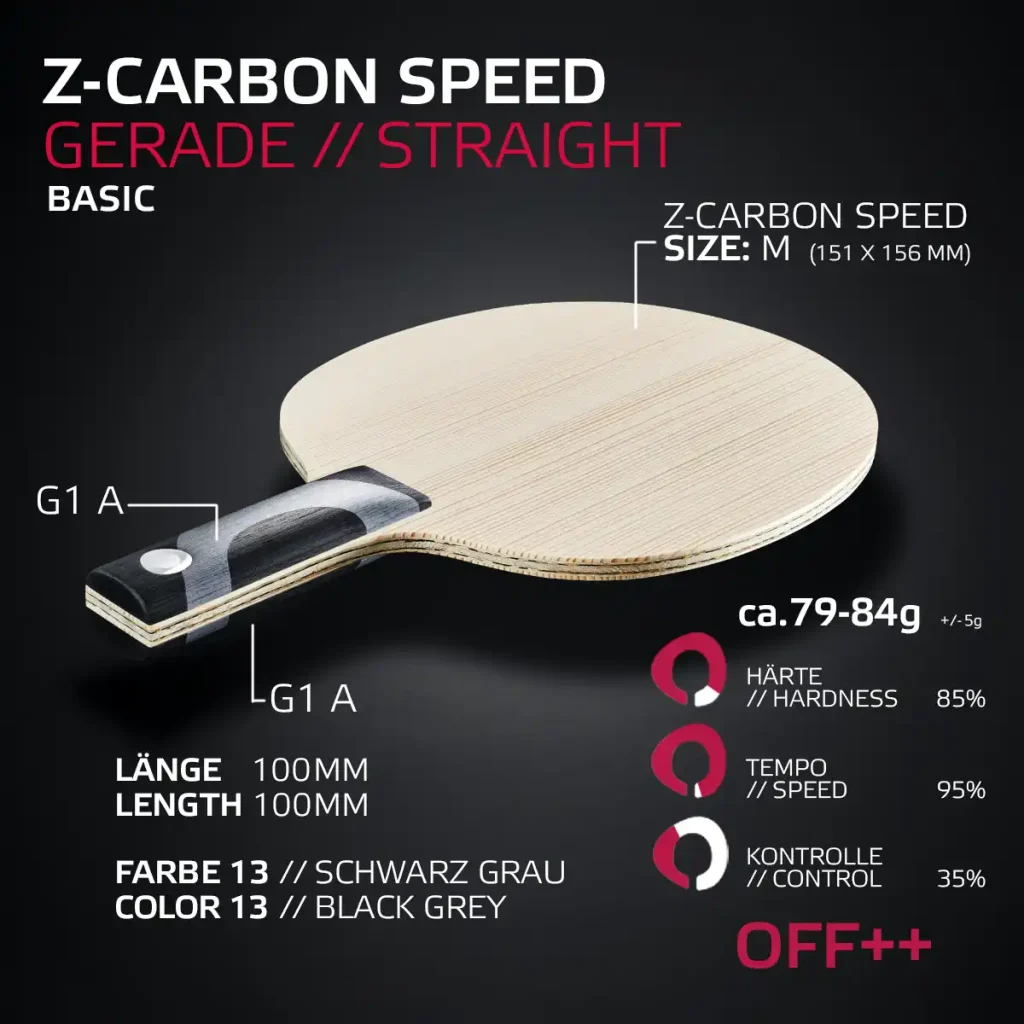 Z-CARBON SPEED extrem schneller und harter Tischtennisschläger mit Carbon hergestellt in Deutschland von SOULSPIN