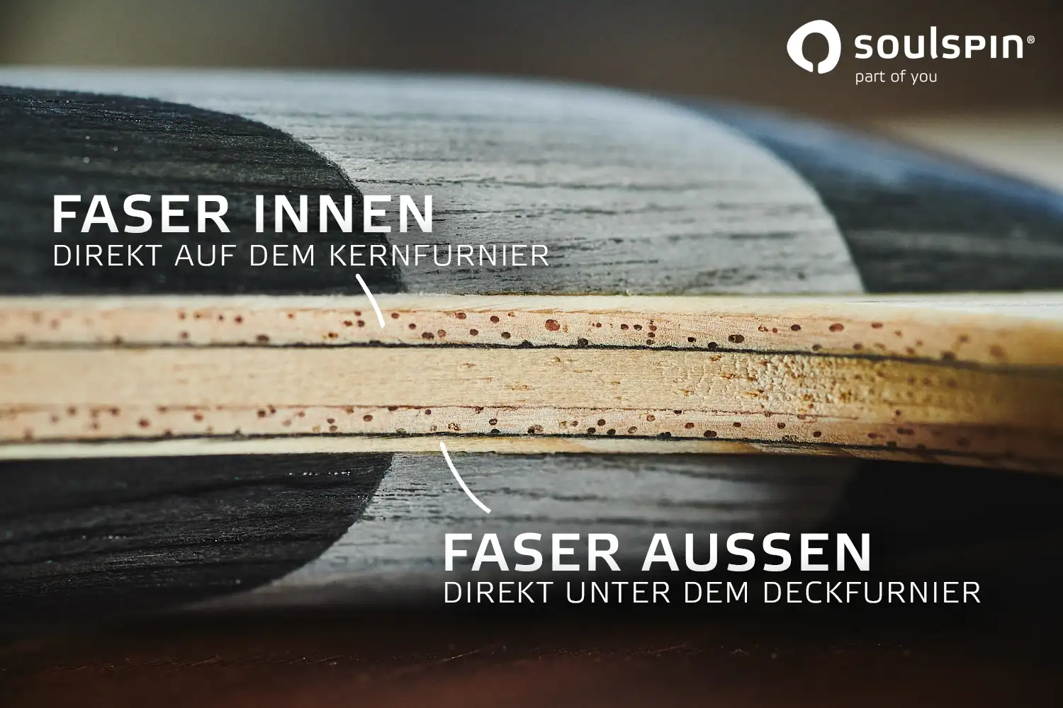 Tischtennisschläger mit unterschiedlichen Seiten eine Sonderanfertigung von SOULSPIN